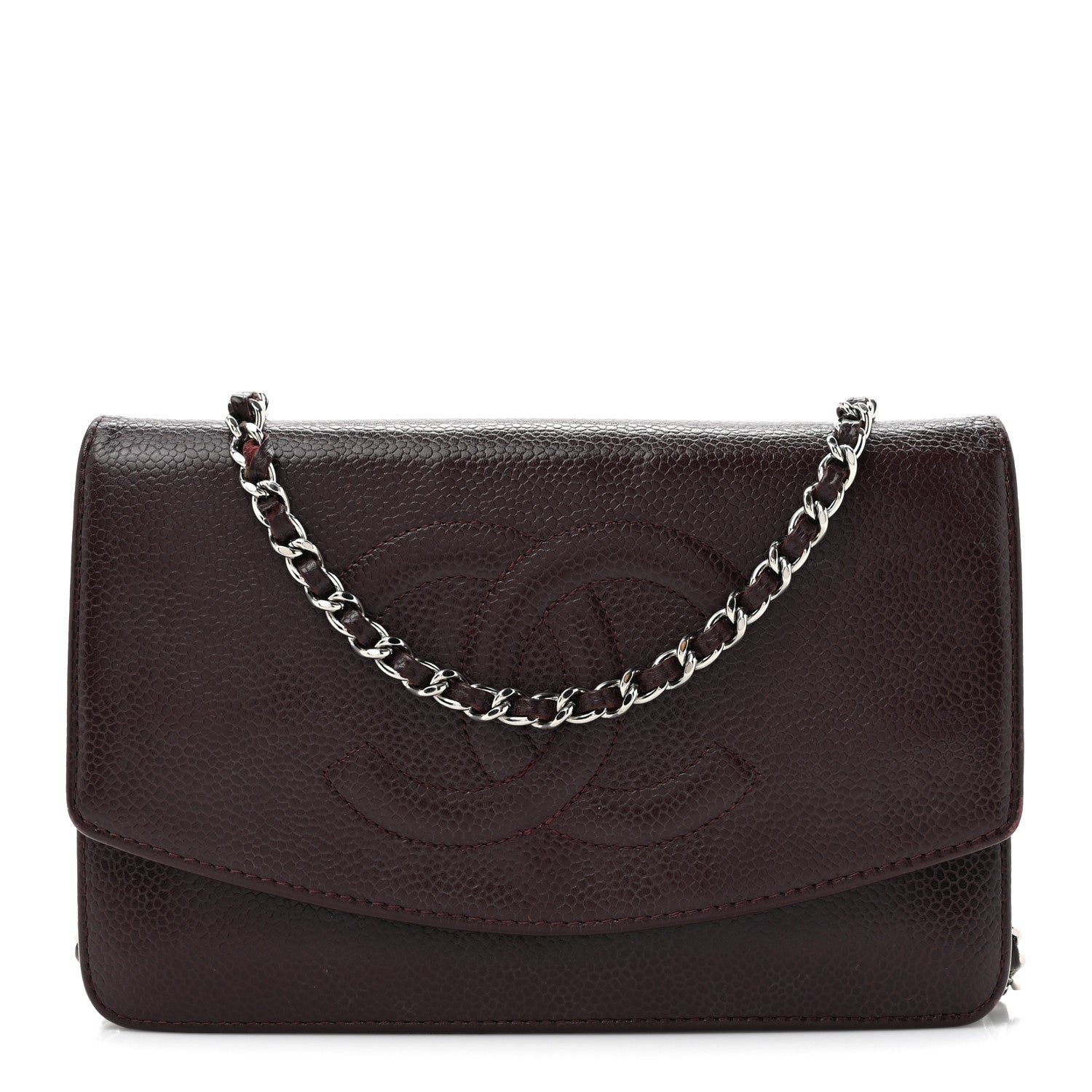Chanel Caviar Timeless CC Wallet On Chain WOC Dark Brown 1 of 17