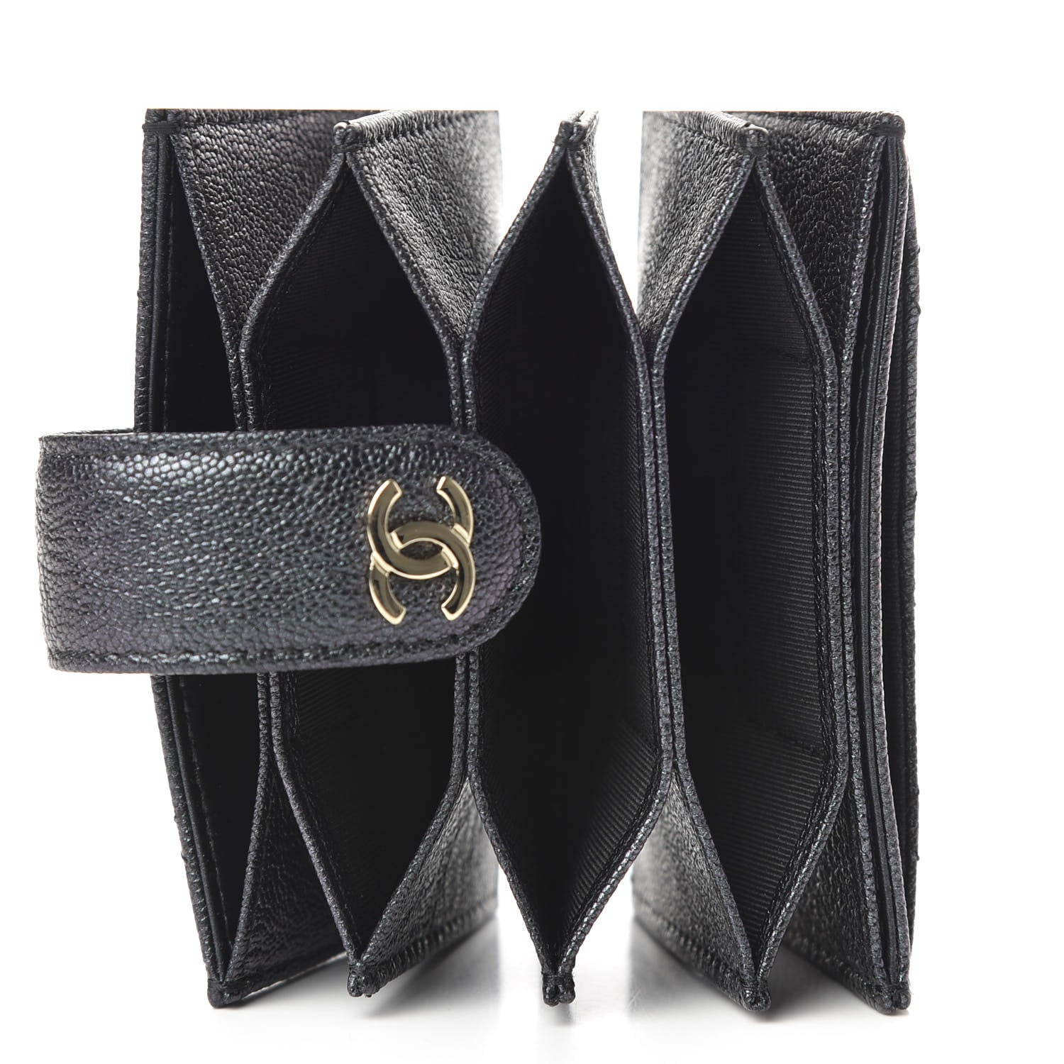 Chanel Iridescent Caviar Quilted Gusseted Card Holder Black 5 of 8