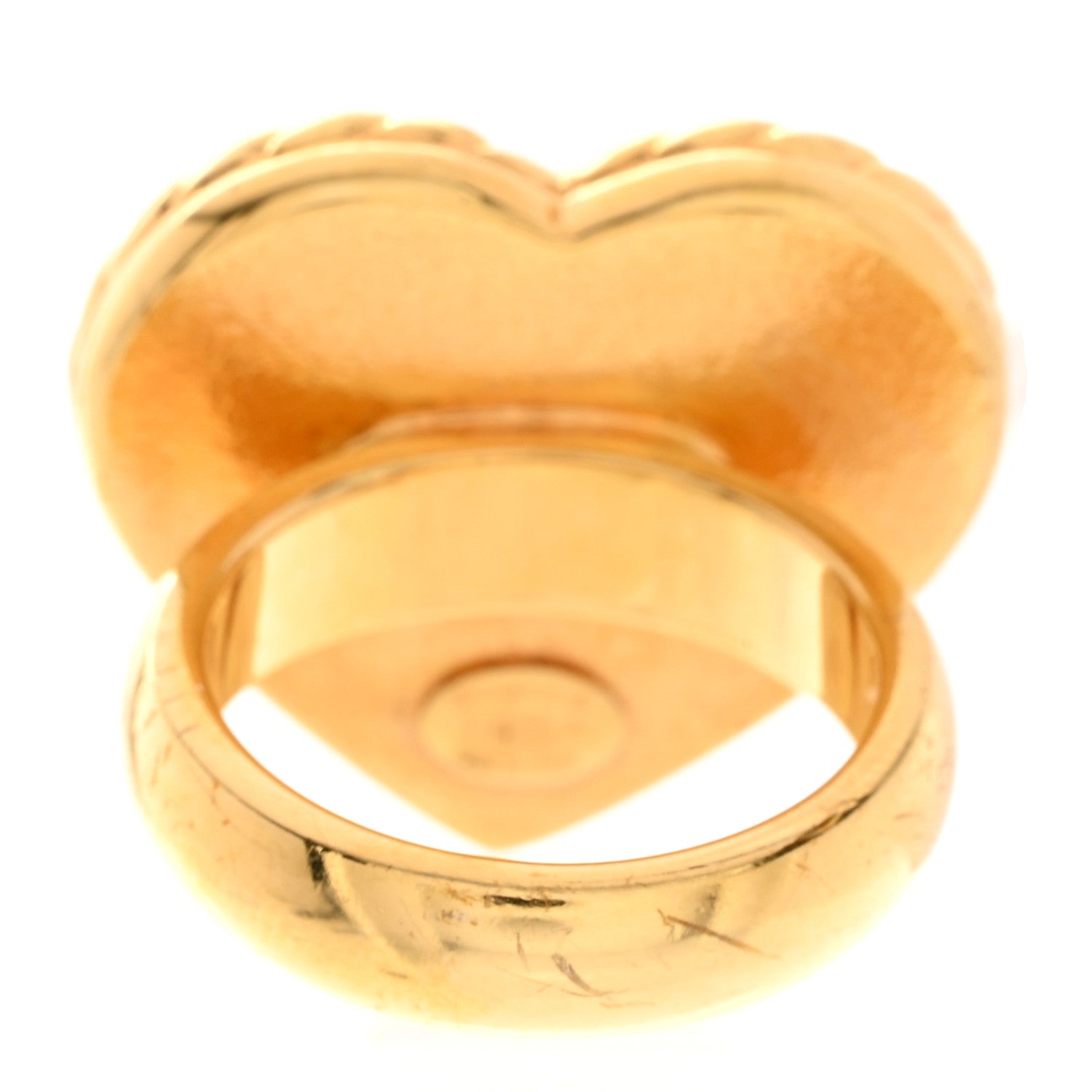 Chanel Metal Enamel CC Denim Heart Ring 7 Gold Blue 3 of 5