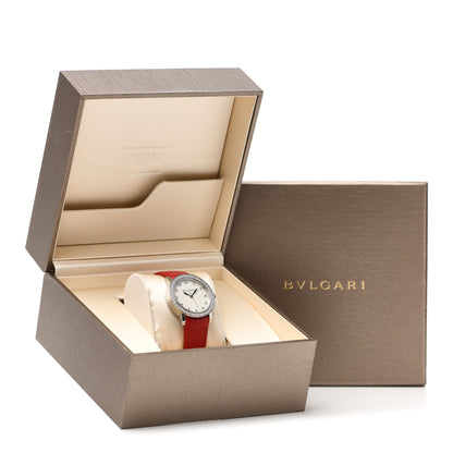 Bulgari BVLGARI Stainless Steel Alligator Diamond Bezel Mother of Pearl 33mm Lucea Automatic Watch 5 of 5