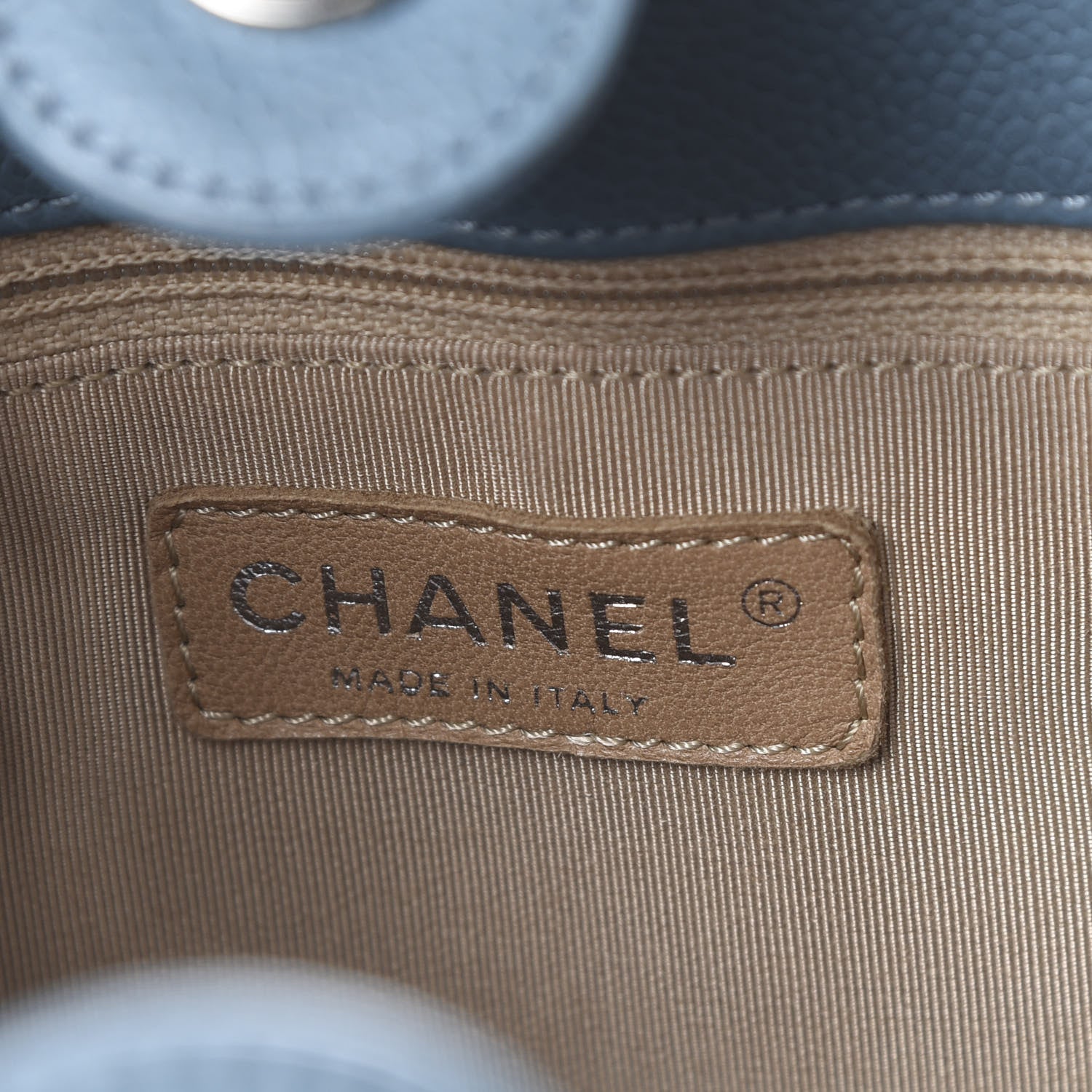 Chanel Caviar Quilted Petit Shopping Tote PST Blue 5 of 9