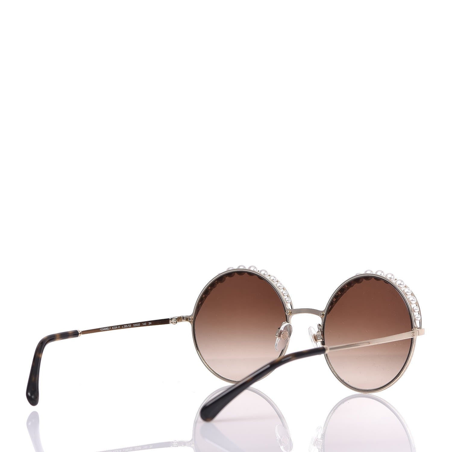 Chanel Pearl Round Sunglasses 4234-H Light Brown 3 of 8