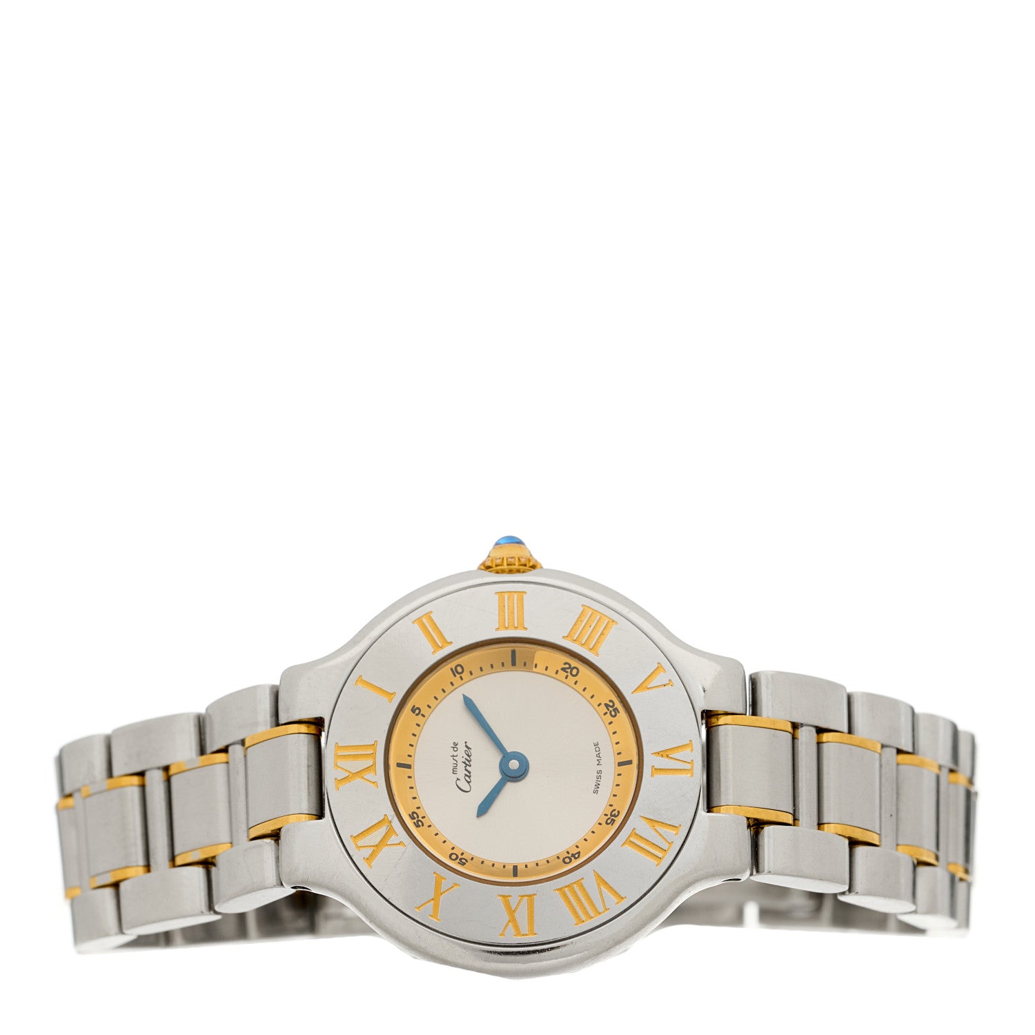 Cartier Stainless Steel 18K Yellow Gold 28mm Must de 21 Quartz Watch 2 of 4