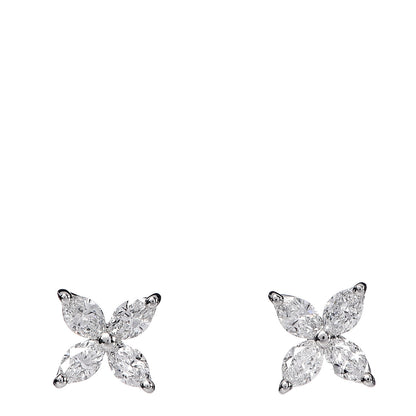 Tiffany Platinum Diamond .64ct Small Victoria Earrings 1 of 5