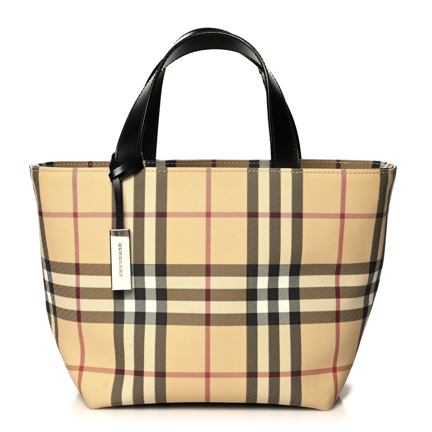 House Check Small Tote Black