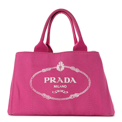 Prada Canapa Small Logo Shopping Tote Fuxia 1 of 8