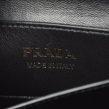 Prada Saffiano Cuir Crocodile Small Double Bag Black Rosso 8 of 12