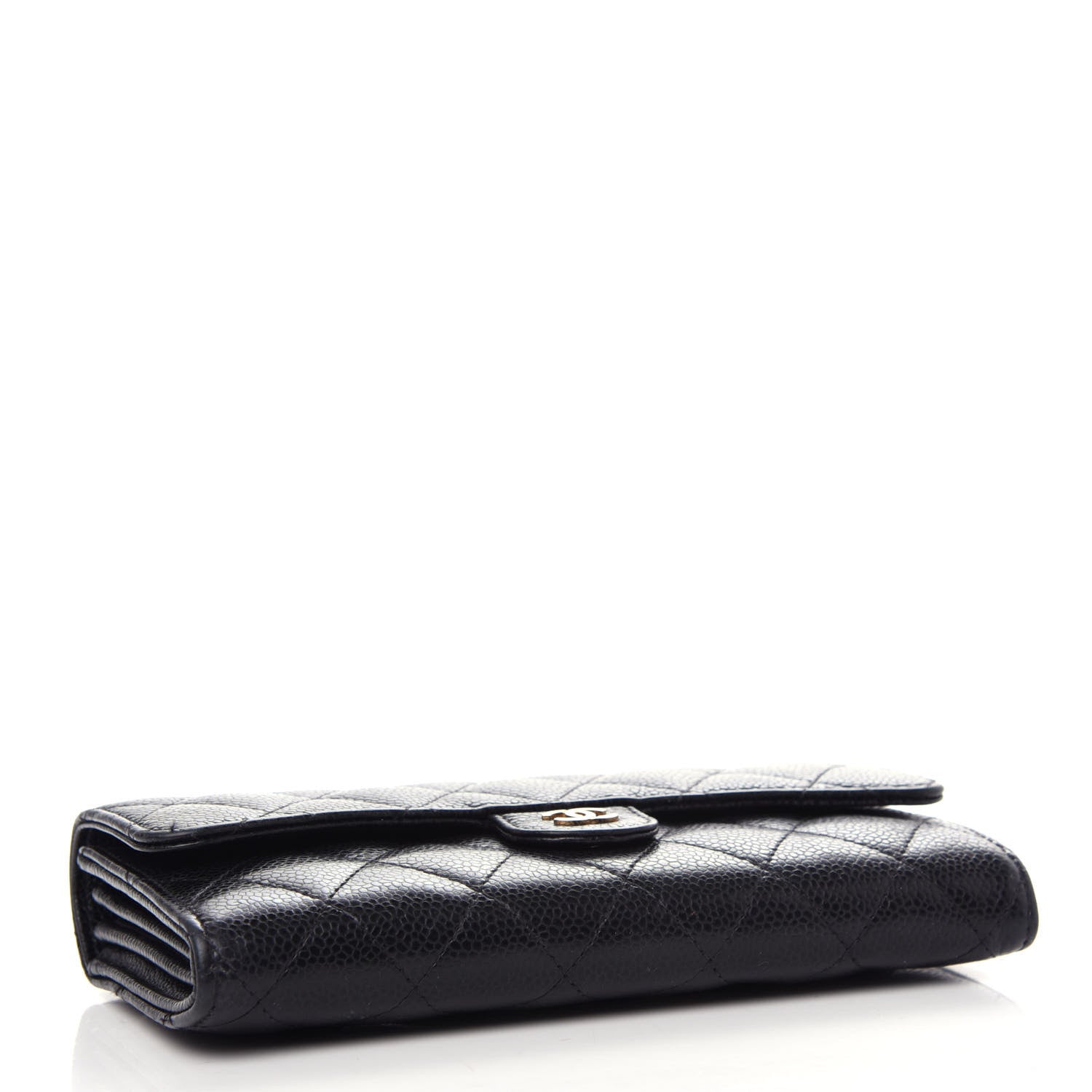 Chanel Caviar Quilted Large Gusset Flap Wallet Black 4 of 8