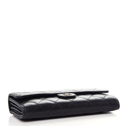 Chanel Caviar Quilted Large Gusset Flap Wallet Black 4 of 8