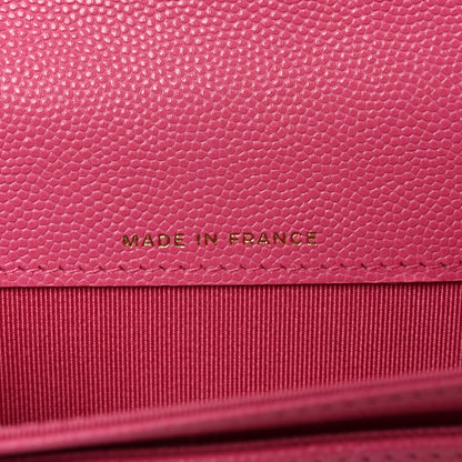 Chanel Caviar Quilted Flap Card Holder Wallet Pink 6 of 8