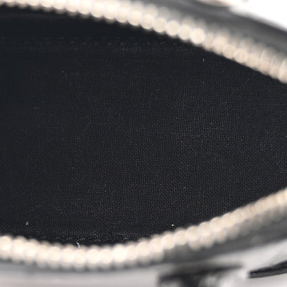 Balenciaga Shiny Calfskin Logo Crocodile Embossed Mini Ville Top Handle Bag Black 5 of 11