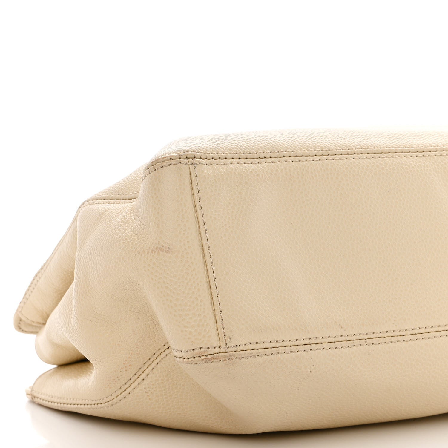 Chanel Caviar Wood Handle Handbag Beige 11 of 16