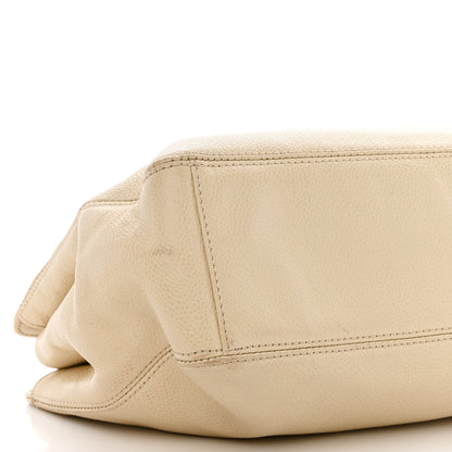 Chanel Caviar Wood Handle Handbag Beige 11 of 16