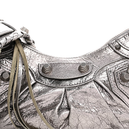 Balenciaga Metallic Agneau Arena Le Cagole Shoulder Bag XS Silver 9 of 14