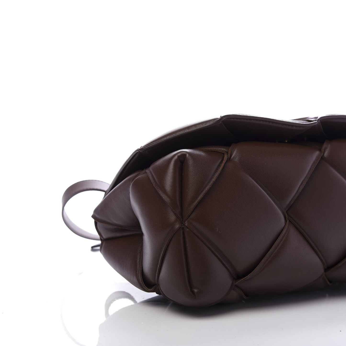 Nappa Intreccio Padded Top Handle Shoulder Bag Brownie