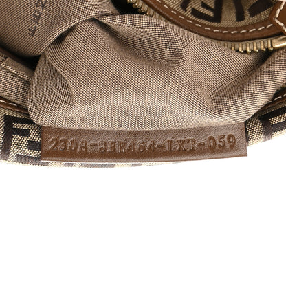 Fendi Zucchino Cuoio Small Chef Pocket Shoulder Bag Mogano Panna Fango 7 of 12