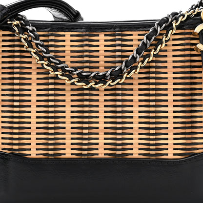 Chanel Rattan Calfskin Small Gabrielle Hobo Beige Black 8 of 11