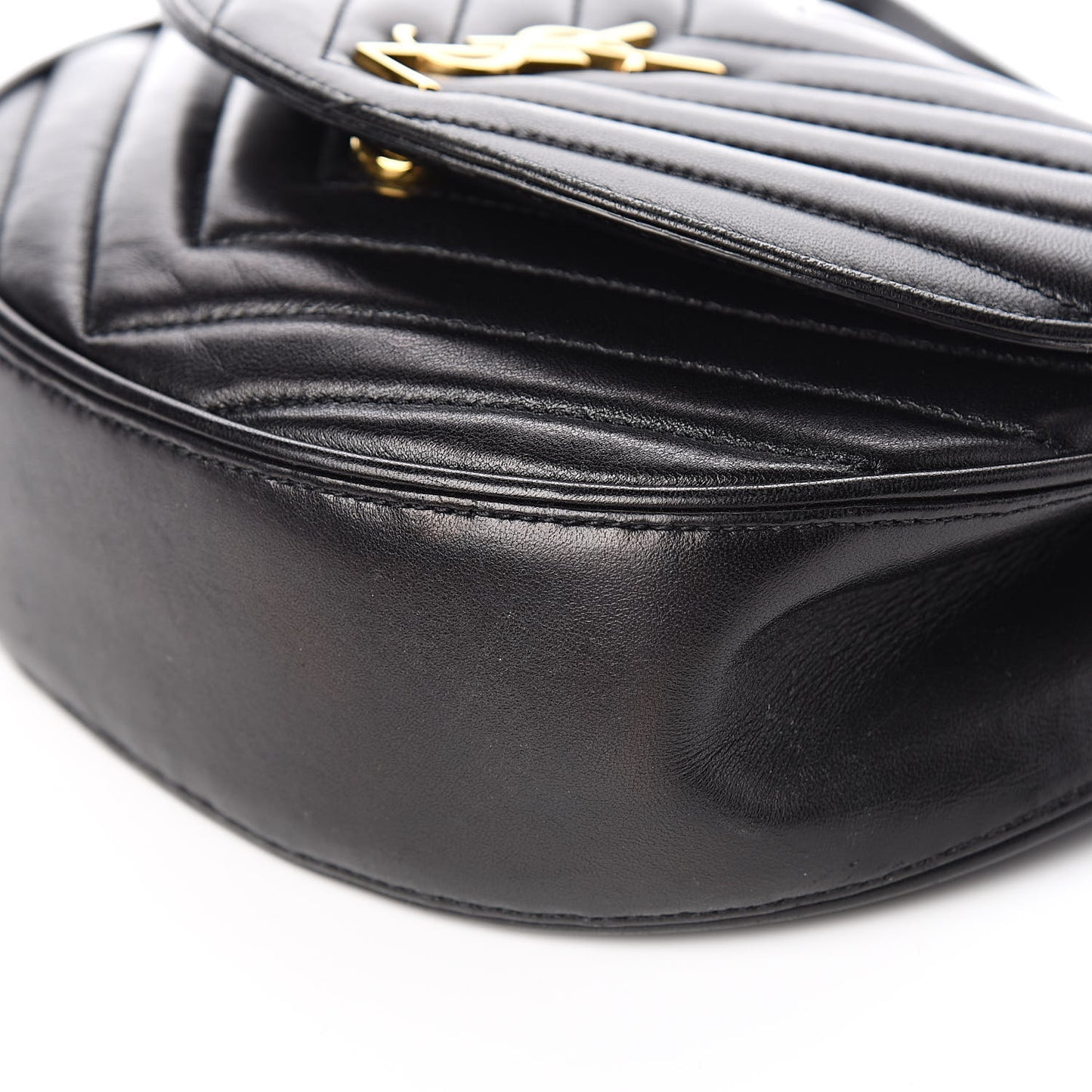 Lambskin Matelasse Chevron Monogram Bubble Chain Crossbody Black
