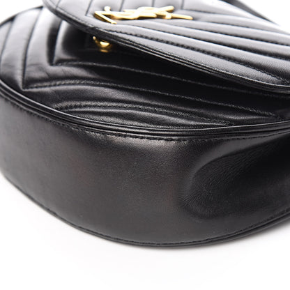 Saint Laurent Lambskin Matelasse Chevron Monogram Bubble Chain Crossbody Black 9 of 10