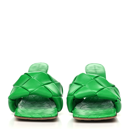 Bottega Veneta Nappa Maxi Intrecciato Lido 90mm Mule Sandals 37 Grass 2 of 7
