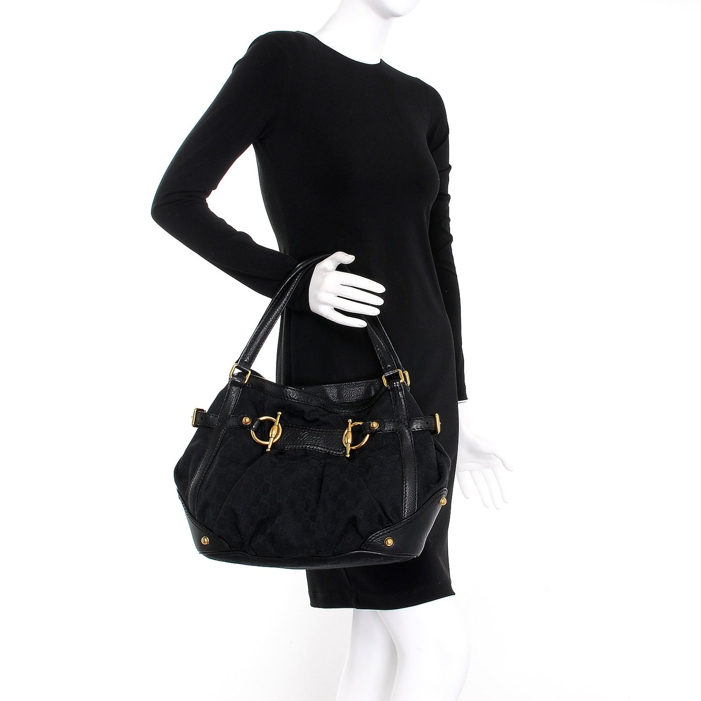 Monogram Medium Jockey Tote Black