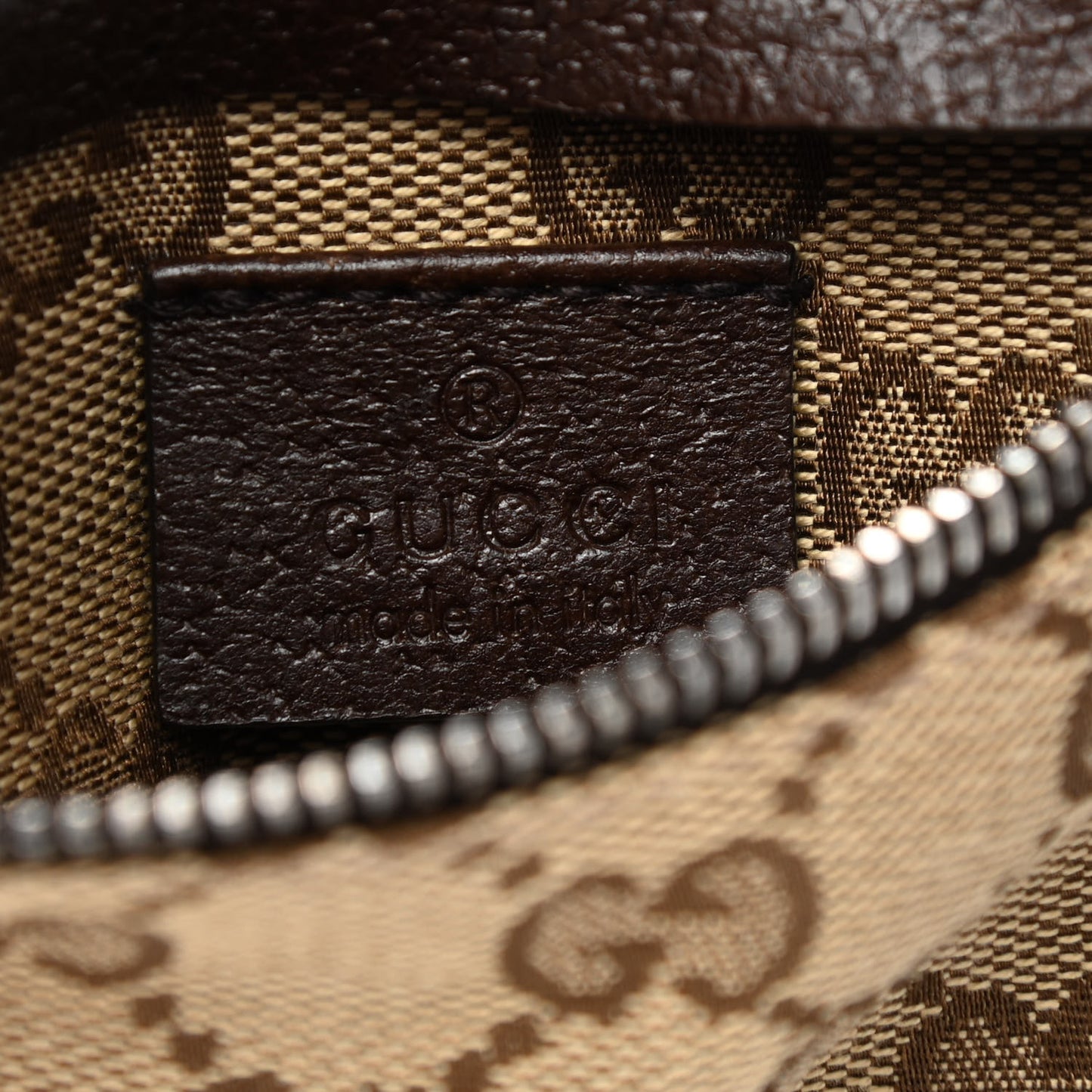 GG Monogram Double Pocket Belt Bag Dark Brown