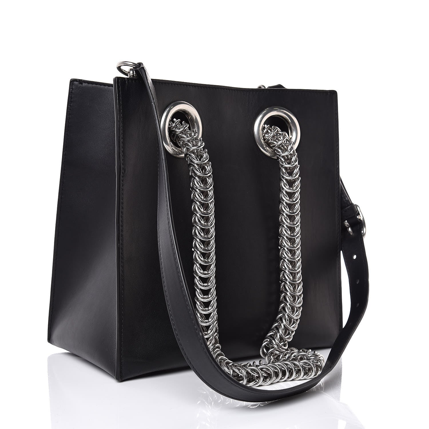 Alexander Wang Smooth Calfskin Genesis Box Chain Bag Black 6 of 9
