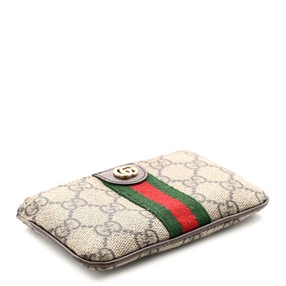 Gucci GG Supreme Monogram Web Ophidia Zip Key Pouch Brown 4 of 8