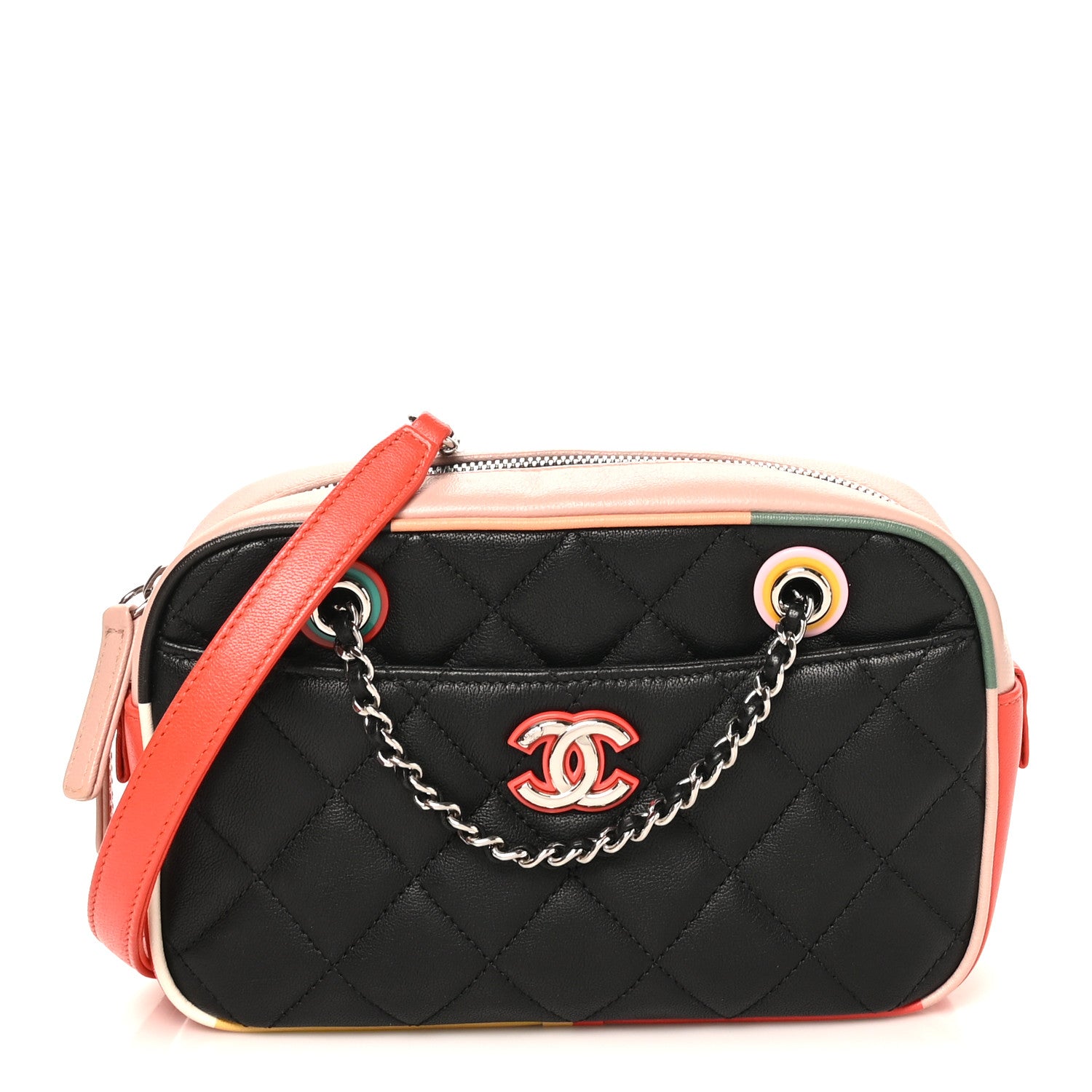 Chanel Calfskin Quilted Cuba Camera Bag Black Multicolor 1909433