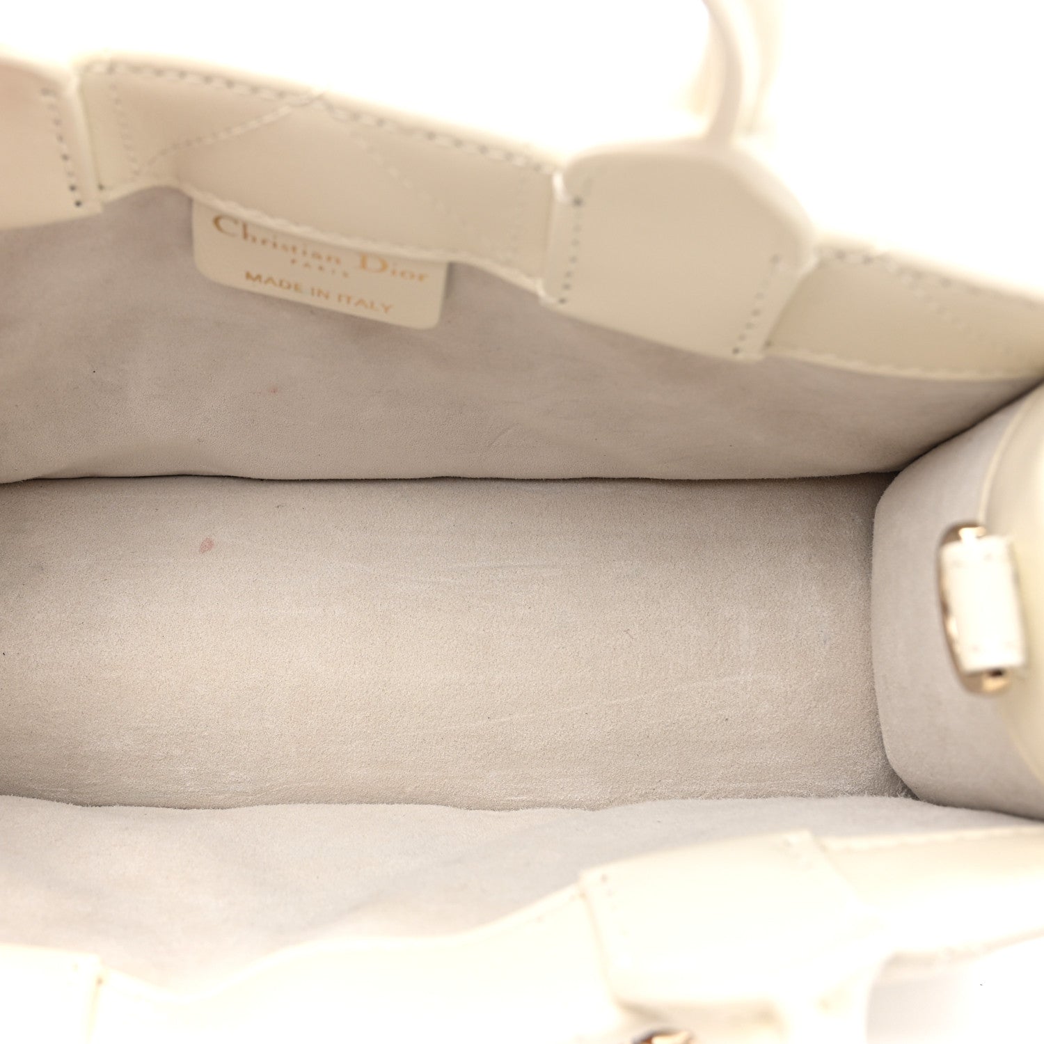 Christian Dior Calfksin Macrocannage Mini Book Tote White 5 of 12