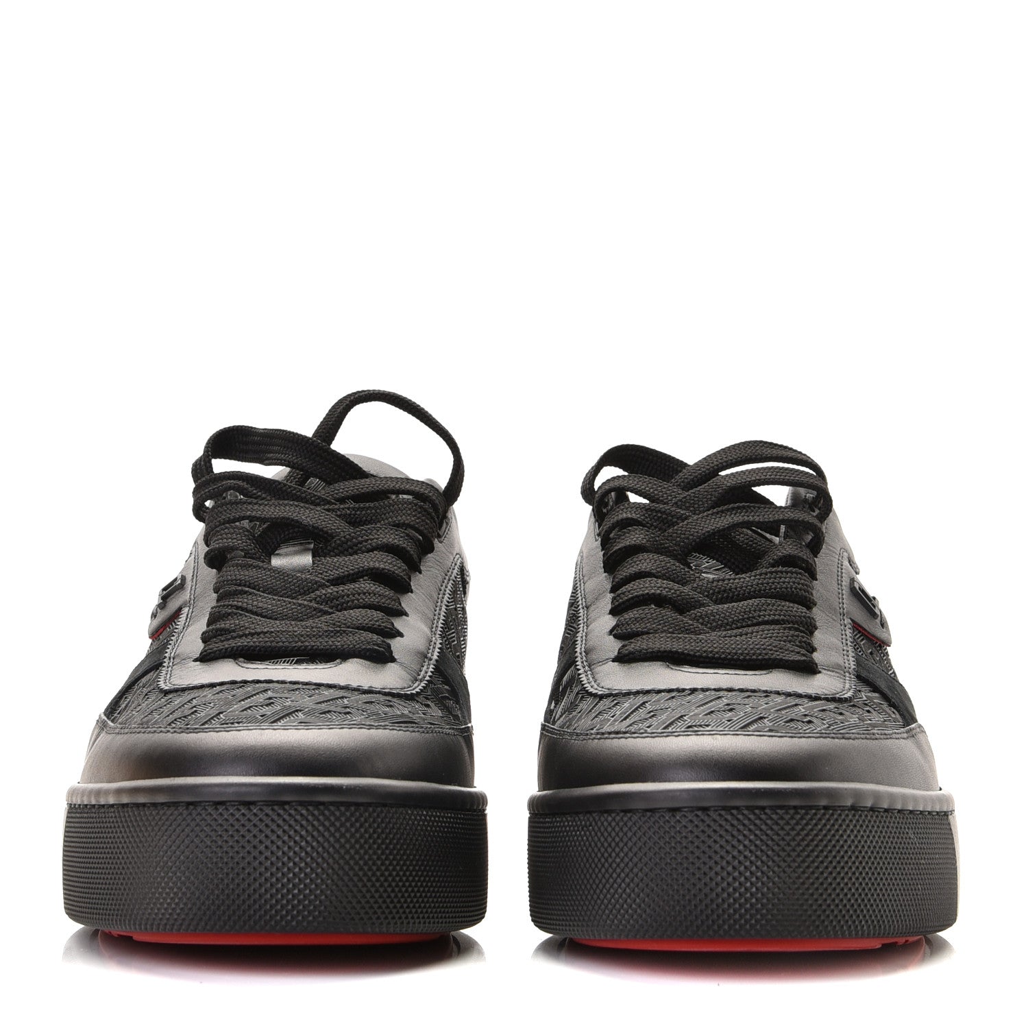 Christian Louboutin Calfskin Mens Happyrui Techno Flat Sneakers 43.5 Black 3 of 10