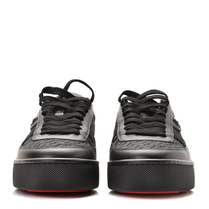 Christian Louboutin Calfskin Mens Happyrui Techno Flat Sneakers 43.5 Black 3 of 10