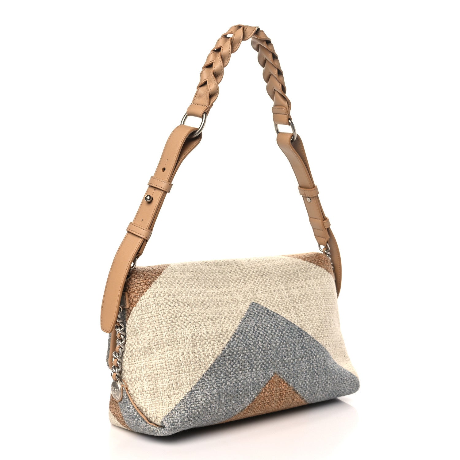 Chanel Canvas Woven Braided With Style Flap Multicolor 3 of 9