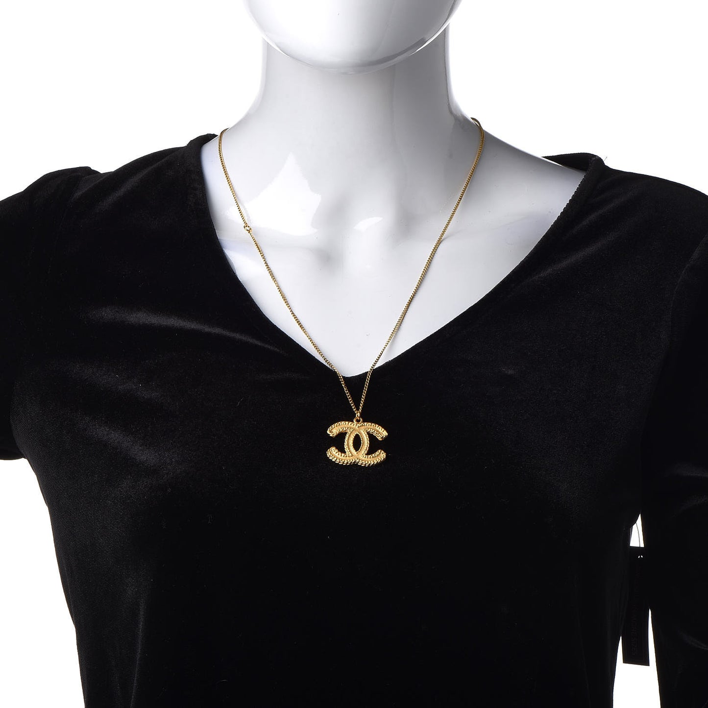 Metal CC Necklace Matte Gold