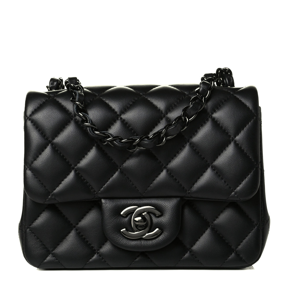 Chanel Lambskin Quilted Mini Square Flap So Black 1 of 4