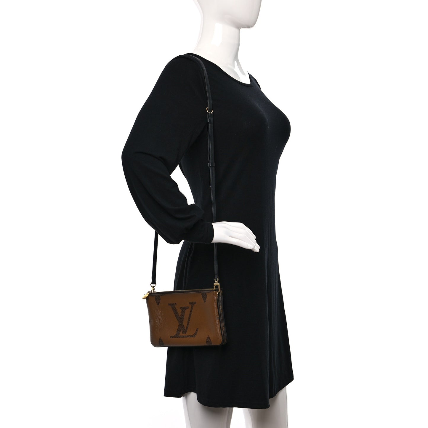 Reverse Monogram Giant Double Zip Pochette