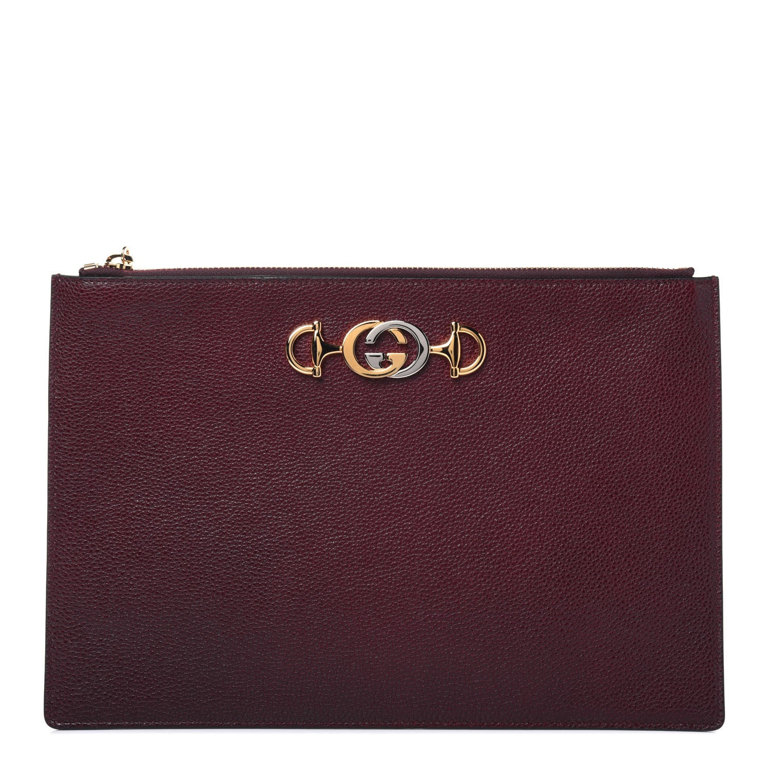 Gucci Grainy Calfskin Zumi Zip Pouch Vintage Bordeaux 1 of 15