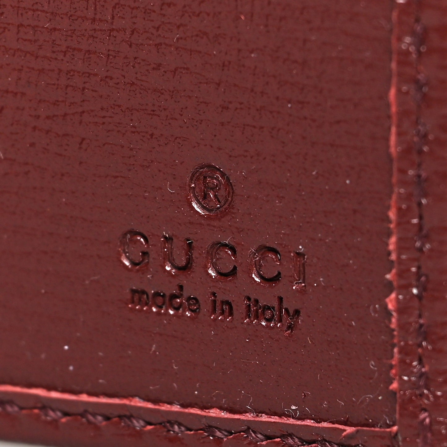 GG Supreme Monogram Azalea Calfskin Retro Interlocking G Passport Case Beige Red