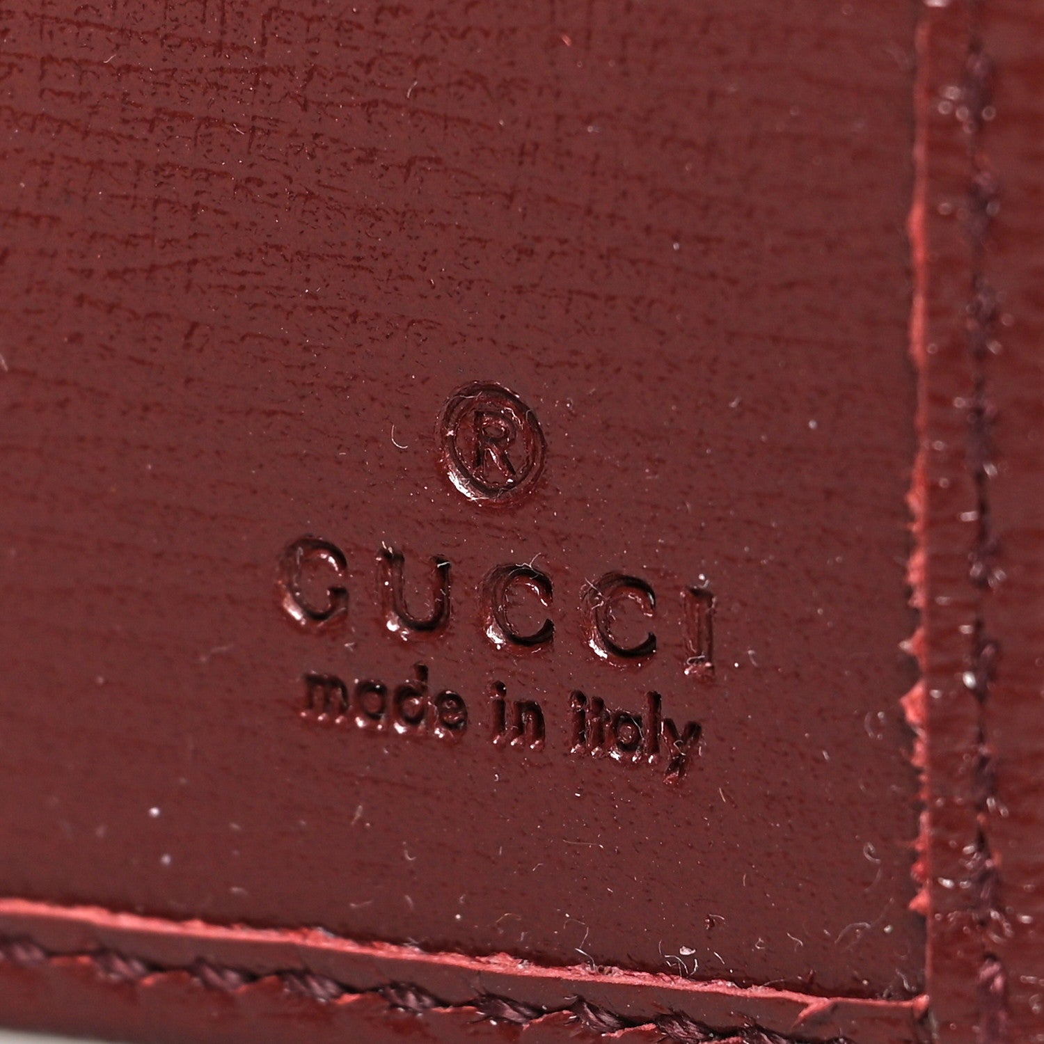 Gucci GG Supreme Monogram Azalea Calfskin Retro Interlocking G Passport Case Beige Red 6 of 8