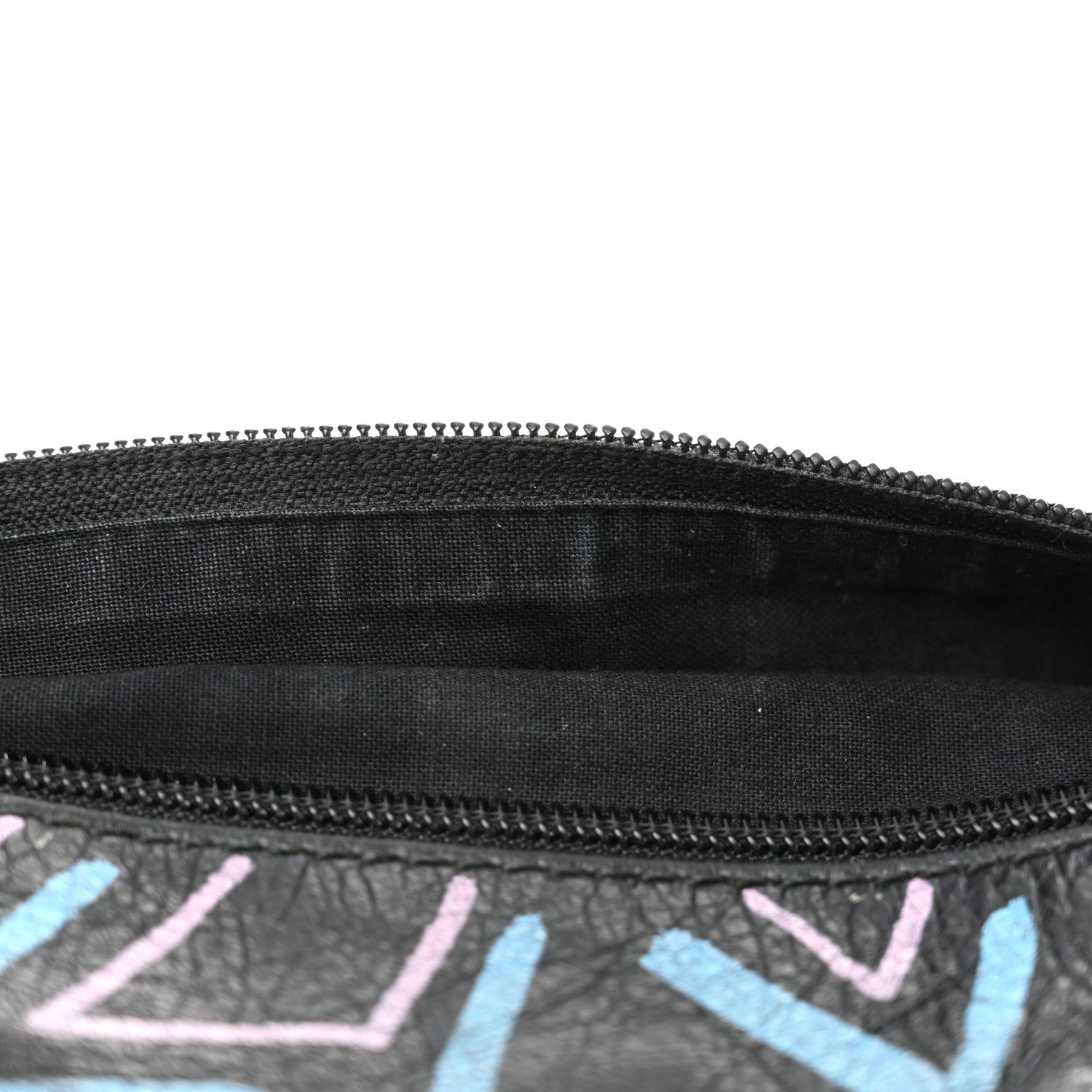 Balenciaga Agneau Arena Graffiti All Over Zip Pouch Black Multicolor 11 of 12