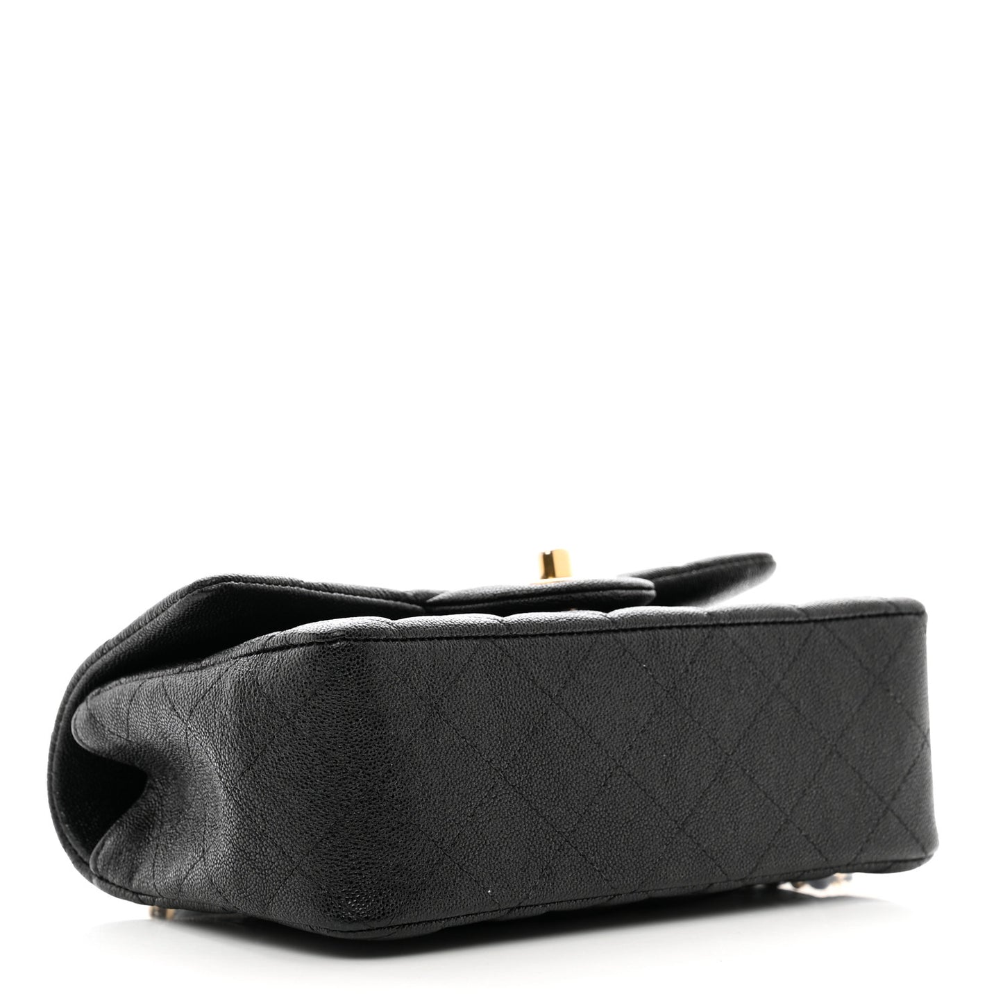 Caviar Quilted Mini Top Handle Rectangular Flap Black