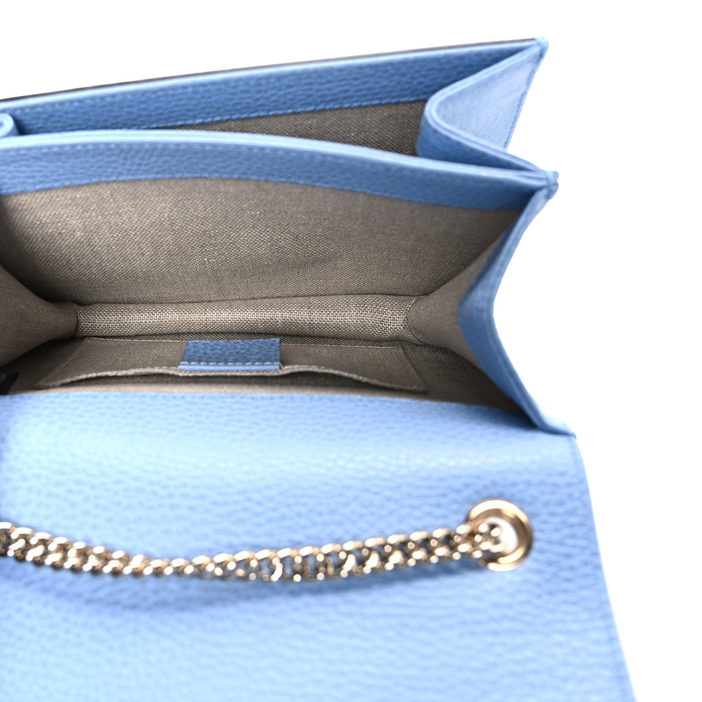 Dollar Calfskin Small Interlocking G Shoulder Bag Mineral Blue
