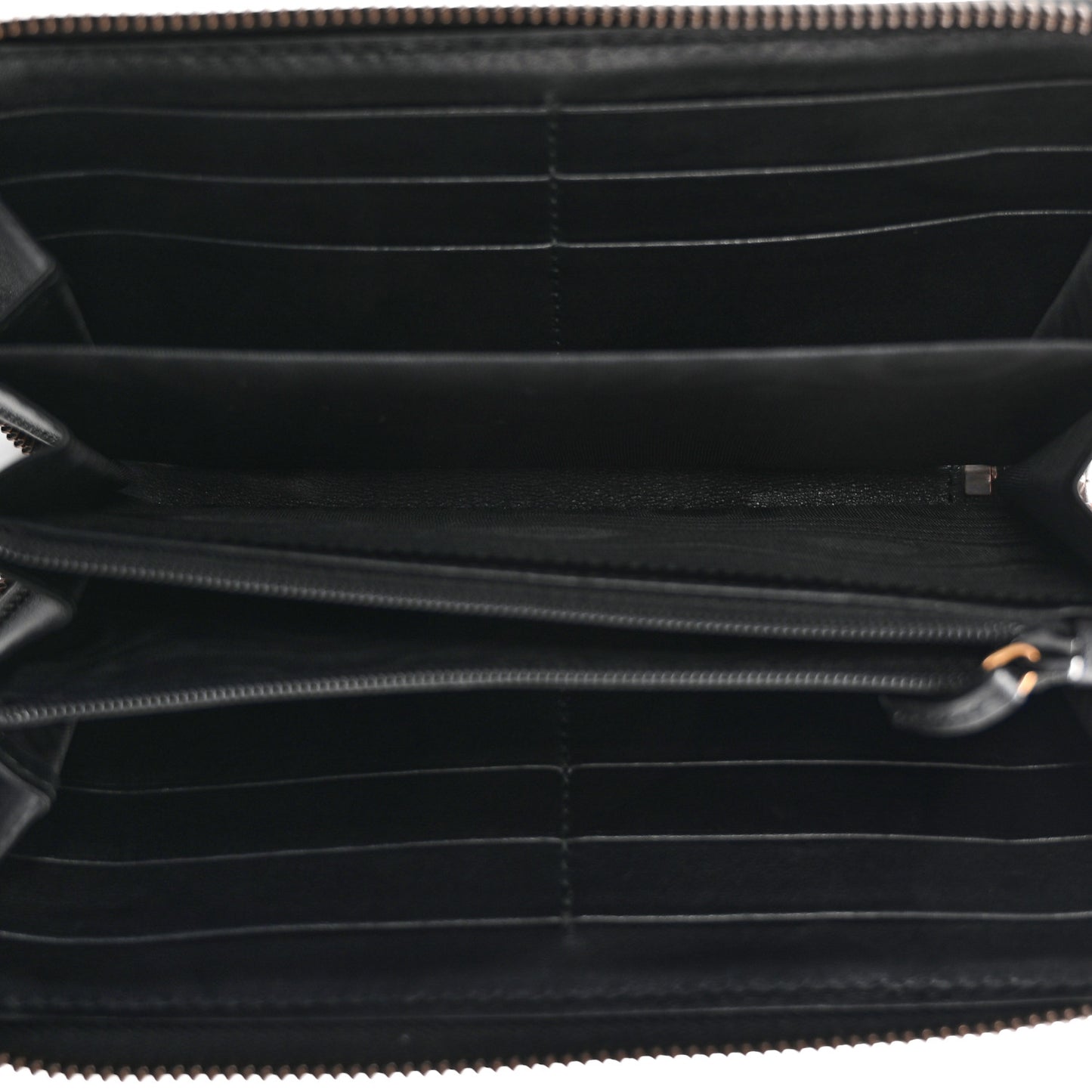 Calfskin Matelasse Pearly GG Marmont Zip Around Wallet Black