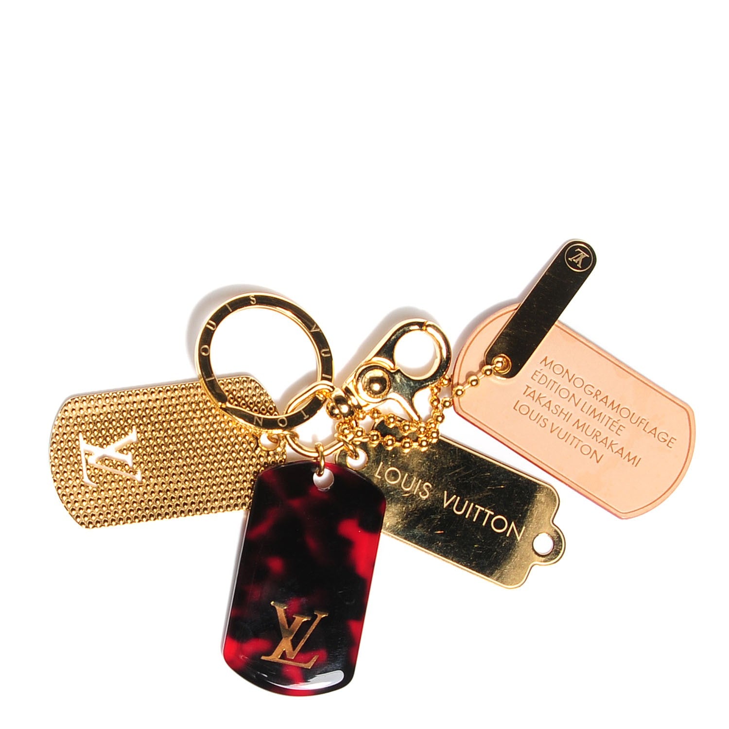 Louis Vuitton Monogramouflage Bag Charm Red 1 of 4