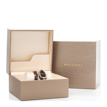 Bulgari 18K Rose Gold Ceramic Diamond Bezel 35mm Serpenti Tubogas Quartz Watch Brown 4 of 4