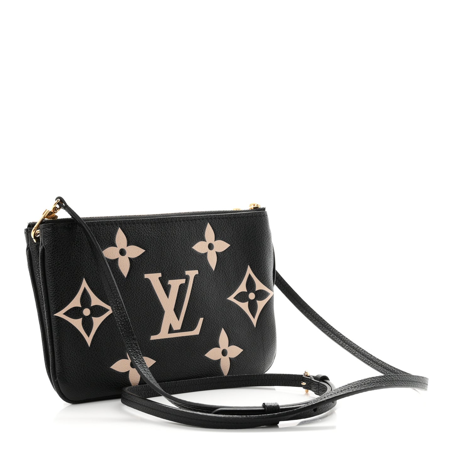 Empreinte Monogram Giant Double Zip Pochette Black Cream