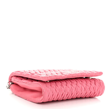 Miu Miu Nappa Matelasse Crystal Chain Crossbody Geranio 4 of 9