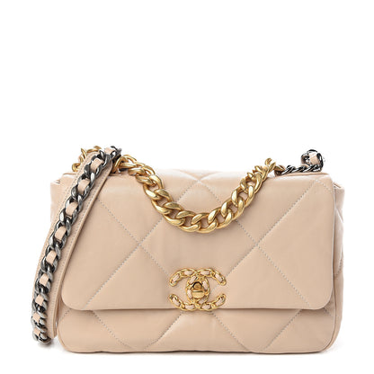 Chanel Lambskin Quilted Medium 19 Flap Beige 1 of 10