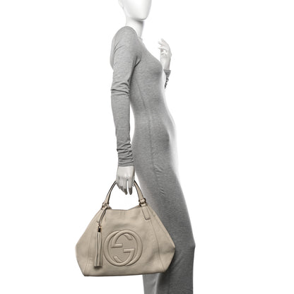 Gucci Pebbled Calfskin Medium Soho Shoulder Bag Off White 2 of 10