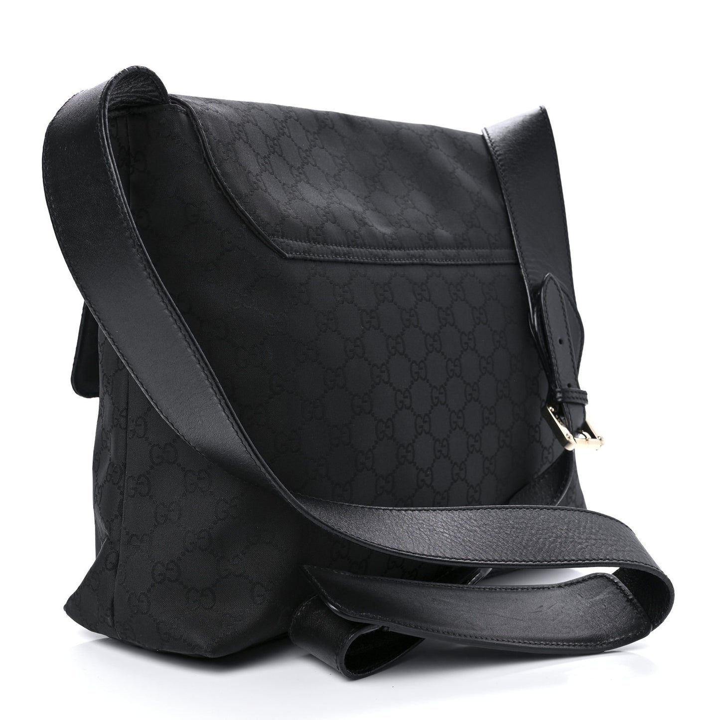 Nylon Monogram Messenger Bag Black